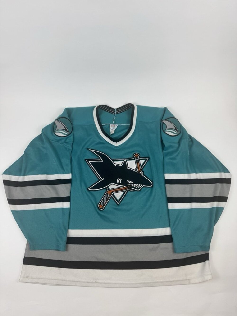 Vintage 90's CCM San Jose Sharks NHL Hockey Jersey  Rare Adult Men Size XXL Teal